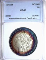 1878 7TF Morgan Silver $ GUIDE $3600 NNC MS-66