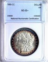 1885-CC Morgan Silver $ GUIDE $1600 NNC MS-65+