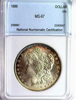 1886 Morgan Silver $ Guide $1400 NNC MS-67