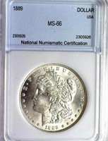 1889 Morgan Silver $ Guide $850 NNC MS-66