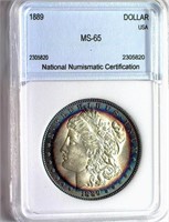 1889 Morgan Silver $ NNC MS-65 Rim Tone