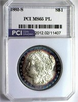 1882-S Morgan Silver $ GUIDE $250 PCI MS-65 PL