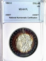 1882-O Morgan Silver $ GUIDE $300 NNC MS-64 PL