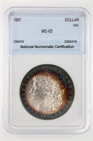 1887 Morgan Silver $ GUIDE $230 NNC MS-65