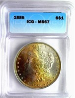 1886 Morgan Silver $ Guide $1400 ICG MS-67