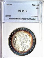 1881-O Morgan Silver $ GUIDE $400 NNC MS-64 PL