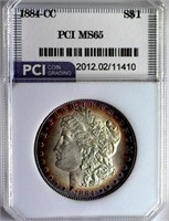 1884-CC Morgan Silver $ Guide $575 PCI MS-65