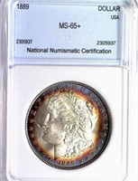 1889 Morgan Silver $ GUIDE $425 NNC MS-65+