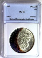 1888 Morgan Silver $ NNC MS-65 Crescent Tone