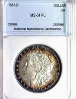 1881-O Morgan Silver $ Guide $400 NNC MS-64 PL
