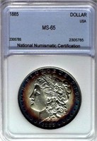 1885 Morgan Silver $ GUIDE $250 NNC MS-65
