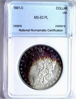 1881-O Morgan Silver $ NNC MS-63 PL