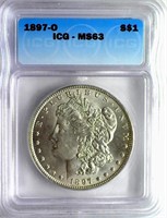 1897-O Morgan Silver $ GUIDE $3850 ICG MS-63