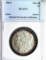 1880-O Morgan Silver $GUIDE $1150 NNC MS-63 PL