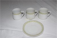 3 Small cups & 1 saucer. Weimar Germany