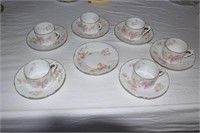 Set of 6 small cups & saucers. Sanssouci Bavaria.