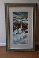 Snow Covered Church Watercolor by Patchell Olsen.