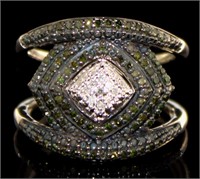 Natural 1/2 ct Green Diamond Designer Ring
