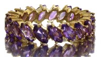 Genuine Marquise Cut Amethyst Eternity Band