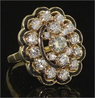 14kt Gold Vintage 2.00 ct Diamond Dinner Ring