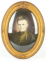 Framed Photograph Uniformed Soldier Circa WWI