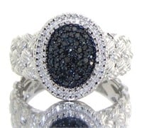 Gorgeous Fancy Blue Pave' Diamond Ring