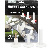 GoSports Rubber Golf Tees 9 Pack | 3x of 1.5”, 2.2