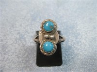 Vintage 2-Stone Turquoise SW Ring