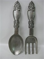 Pair 24" Metal Wall Decor Fork & Spoon