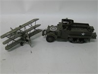 Metal Airplane Model & Plastic Army Truck
