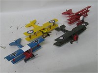 Four Assorted Plastic Airplane Models As Shown