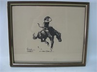 12"x 10" Framed Cowboy Print