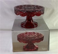 Shannon Ruby red crystal footed cake  stand