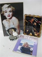 Marilyn Monroe Collection W/Elvis Print On Wood