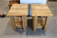 TWO WOODEN SIDE TABLES 27"X20"X24"