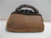 10"x 6"x 6" Antique Leather Doctor Bag As Shown