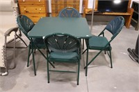 CARD TABLE WITH FOUR CHAIRS