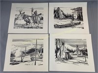 (4) Marcel Stary prints, impressions, Montreal