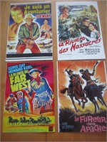 4 Mini affiches de film Western, 4'' x 6''