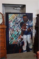 SIGNED OIL ON CANVAS LAWRENCE TAYLOR NY GIANTS