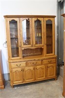 WOODEN SIDEBOARD WITH HUTCH 60"X19"X82"