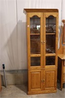 DISPLAY CABINET WITH CUPBOARD 27"X20"X76"