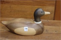 CARVED WOODEN DUCK DECOY 14"