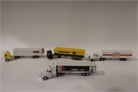 LOT OF FOUR PLASTIC TRACTOR TRAILERS 10"