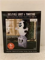 Inflatable 4 Ft Ghost & Tombstone