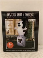 Inflatable 4 Ft Ghost & Tombstone