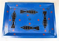Handcrafted in Kenya Blue Tray Fish Theme