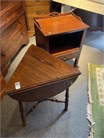 Mahogany corner table and end table
