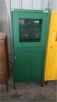 26”x24”x63” parts cabinet of rollers missing key
