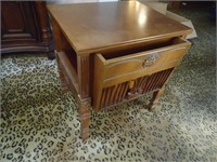 End table with magazine rack & drawer